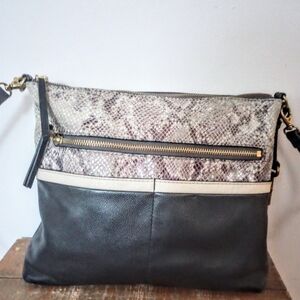 Fossil Leather Snake Embossed Bag